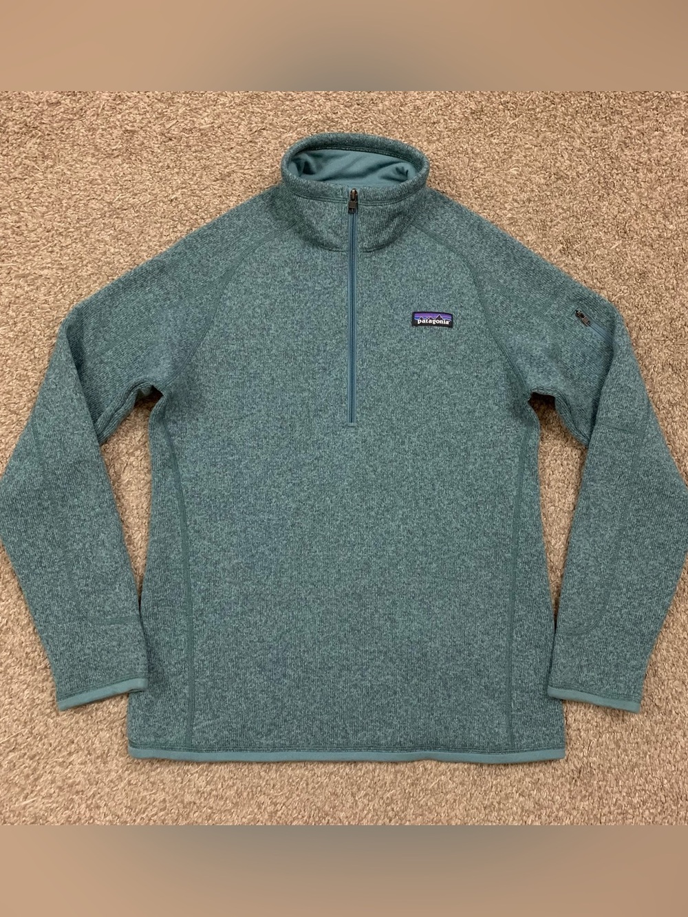 Patagonia Better Sweater Womens Medium Green 1/4 Zip Fleece Outdoor Pullover